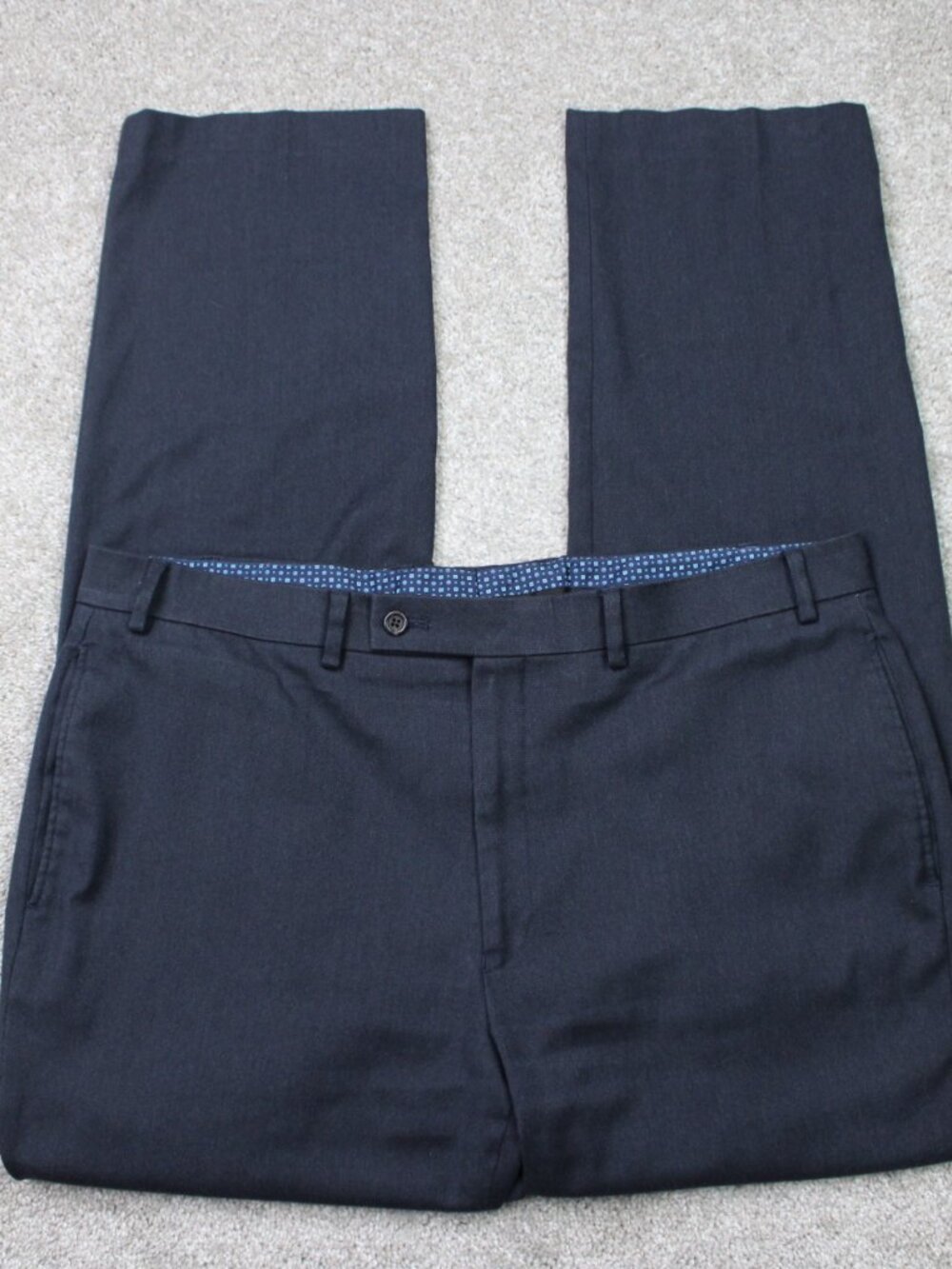 LAUREN Ralph Lauren Pants Mens 38x32 Blue Flat Front Polyester/Rayon Stretch